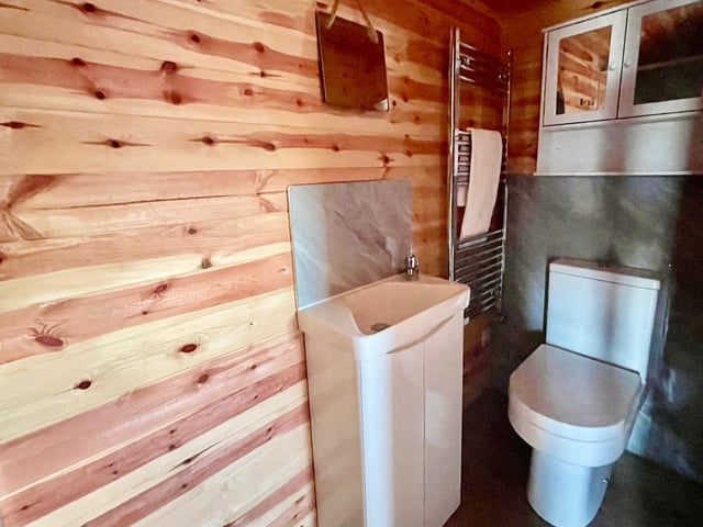 The toilet and shower room