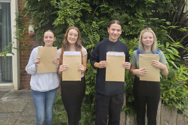 All smiles - (from left) Amber Beardsall, Phoebe Loake, Sam Croxford-Hawkins and Casie-Mai Yardley.