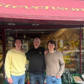 Pete Stevenson (centre) hands over the reins of the historic shop in Louth to entrepreneurs Jonny Janney-Cryans (left) and Ashley Janney-Cryans.