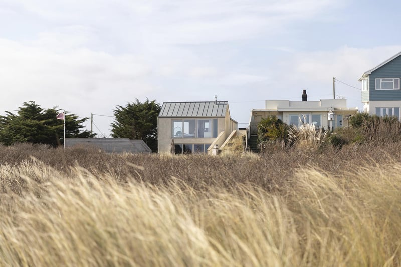 Looking back at the property from across the marram grass.