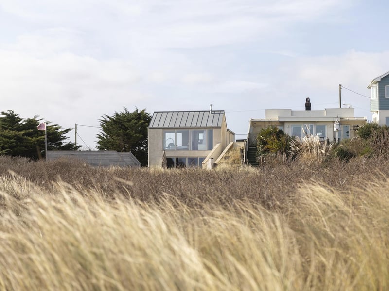 Looking back at the property from across the marram grass.