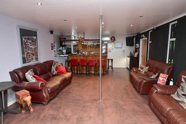 The bar area.