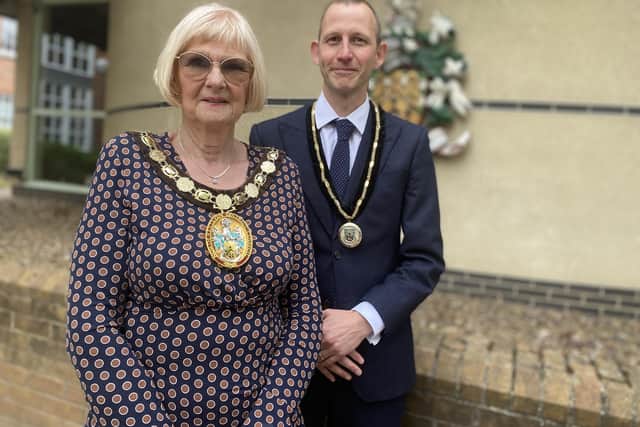 New chairman Coun Lucille Hagues with Vice-Chairman Coun Ross Little.