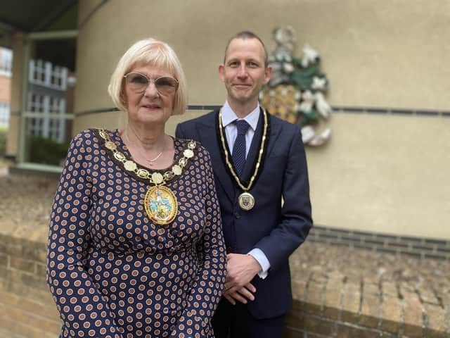 New chairman Coun Lucille Hagues with Vice-Chairman Coun Ross Little.