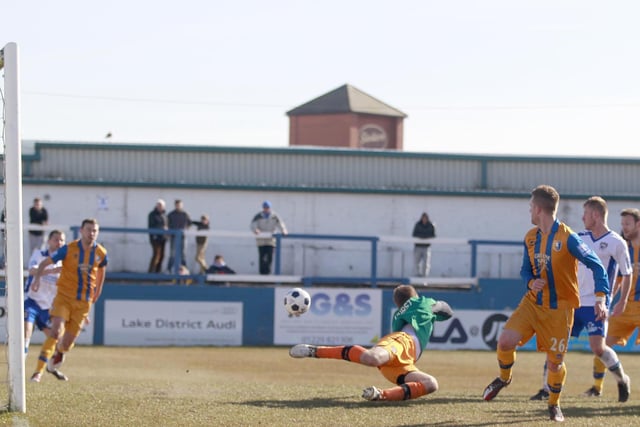 Lee Stevenson's deft header finds the net to put the Stags three up