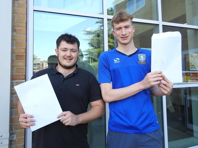 L-R - Charlie Cook, of Caythorpe, is off to do a degree apprenticeship in civil engineering at Nottingham Trent University, while Charlie Gretton, of Sleaford will study history at University of East Anglia.