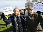 Liz Timson and Glynis Dunthorne at the protest.