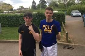 Reece Morris (left) with opponent Thompson.