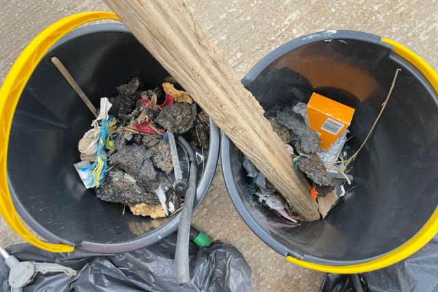 Collection of rubbish collected by Community Payback teams.