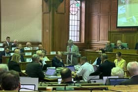 Coun Martin Hill delivering the budget for 2025/26.
