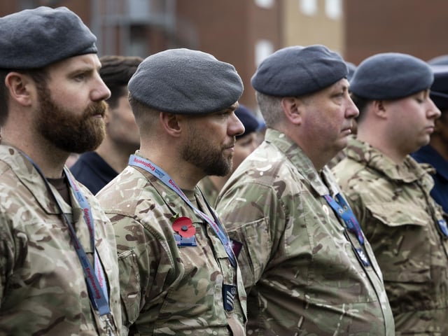 Station personnel at the Remembrance Service. Photo: AS1 Shauna Martin RAF