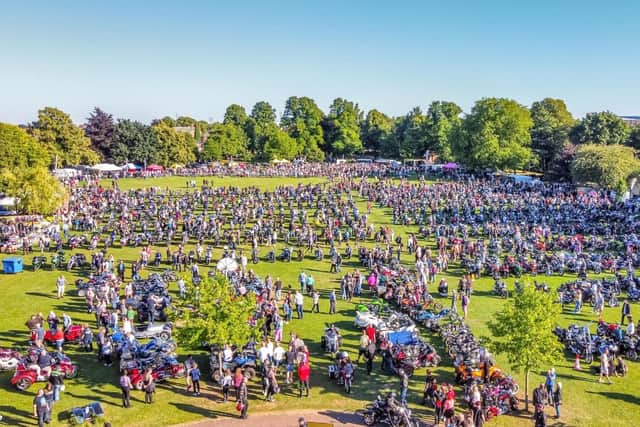 A snapshot of the 2021 Boston Bike Night at Central Park.
