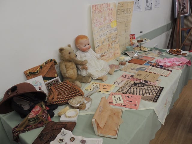 Some of the informative displays at the D-Day event in Scopwick village hall.