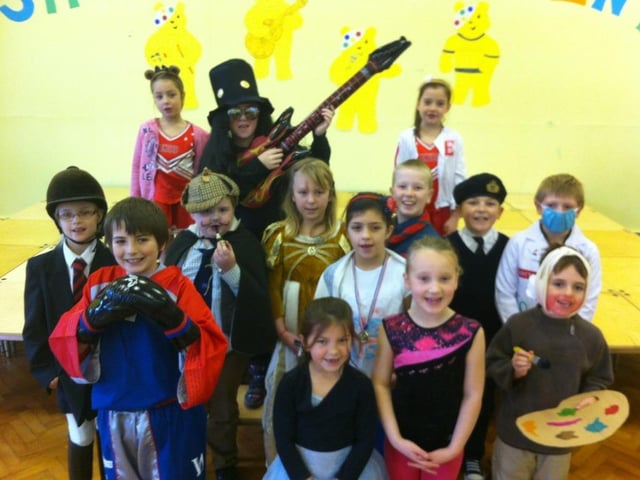 Horncastle Primary School donned fancy dress for Children in Need in 2012 as well.