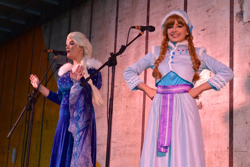 Beyond a Princess on stage at the Christmas market in Sleaford.