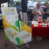 Helping collect donations for those in need, Asda and Boston Food Bank. Pictured (from left), Bob Taylor and Trevor Baily, of Boston Food Bank, and Michelle Holland, of Asda.