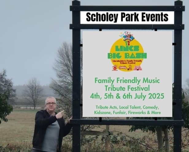 Chief organiser David Charles promoting the Lincs Big Bash 2025 music festival earlier this year.