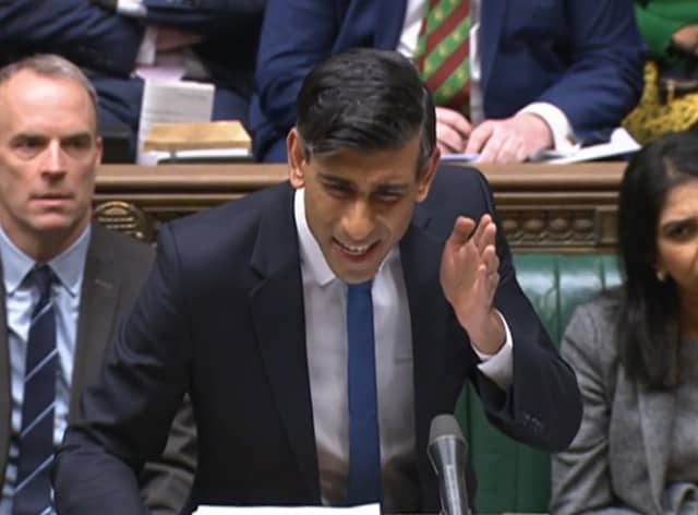Prime Minister Rishi Sunak speaks during Prime Minister's Questions in the House of Commons, London.
