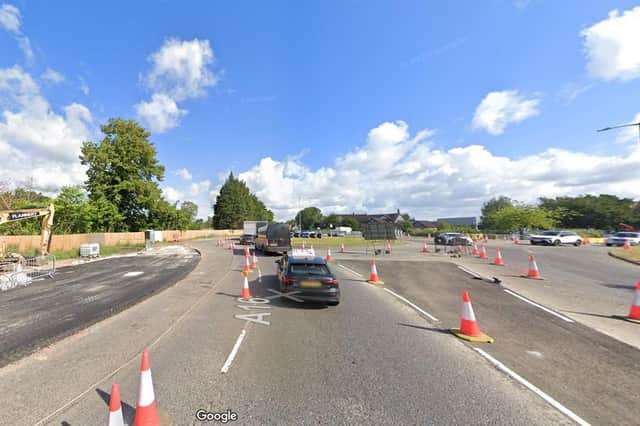 The Marsh Lane roundabout works in progress, pictured back in July. Image: Google