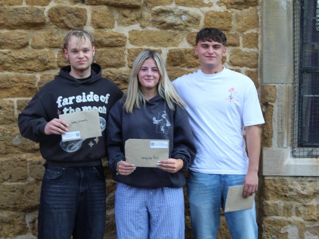 Caistor Grammar School with their A Level results.