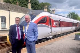 LNER chief executive David Horne joined MP Sir Edward Leigh at Market Rasen station for a trial run of a direct service to London in June 2023.