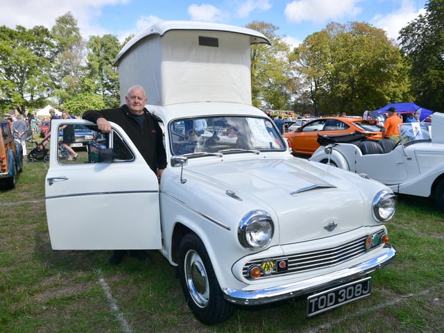 Built to travel. Paul Coulson of Grantham with his 1970 A60 Suntor Morris