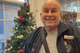Blind Veteran Wally at charity's wellbeing centre 
