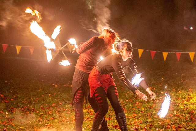 Fire dancers at Stourton Estates Enchanted Lights.