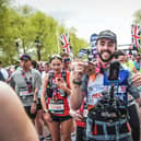 Joe Ramsden finishing the London Marathon.