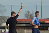 Jordan Nuttell being brandished his yellow card. (Joshua's Football Photography)