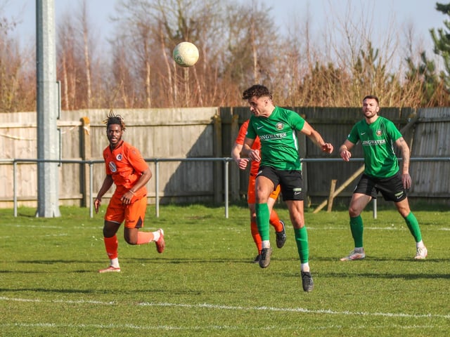Sleaford Town faced derby rivals Newark at Eslaforde Park.