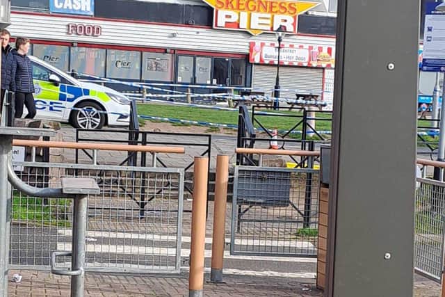 Police outside McDonalds in Skegness yesterday.