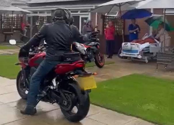 The bikers turn up for Simon Robinson.