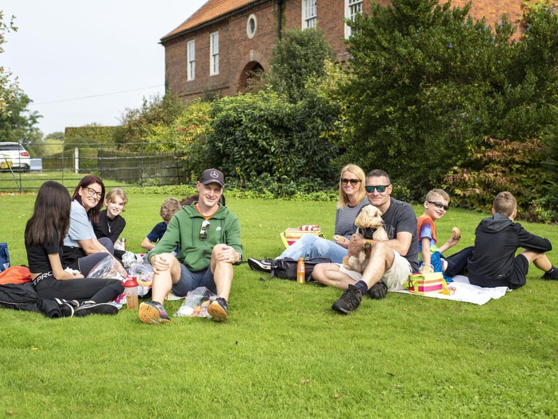 Anyone for apple pie? The deVarls family enjoying a picnic at Gunby Hall.