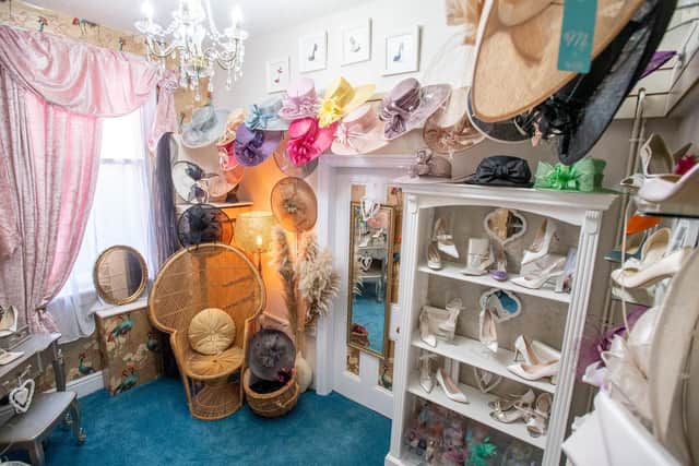 Chequers Boutique's hat and shoe room.