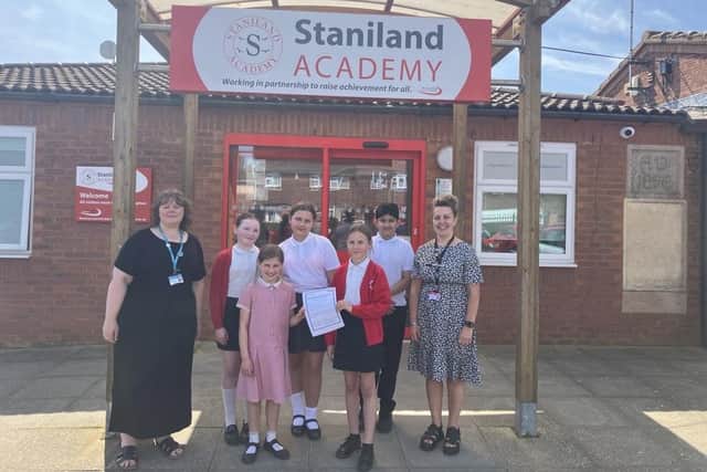 Staniland Academy, in Boston, celebrating its new Asthma Friendly School status.