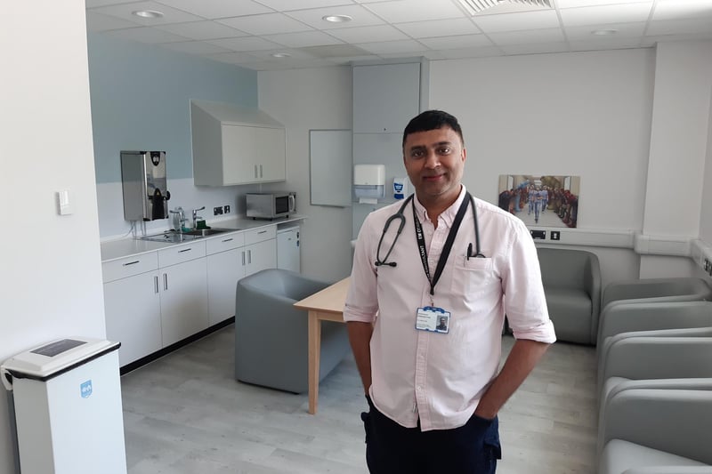 Dr Raj Ranganathan, emergency department consultant, in the new, expanded staff room, located on the first-floor.