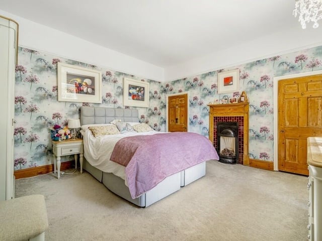 One of the first-floor bedrooms.