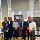 The course faculty – left to right: Consultant Cardiologist at NUH Dr Akhlaque Uddin, Interventional Trainee at NUH Dr Saqib Siddiqui, Interventional Cardiology Fellow at ULTH Dr Mohamed Eltayeb, Consultant Cardiologist at ULTH Dr Syed Owais Ghias, Honorary Consultant Interventional Cardiologist at ULTH Professor David O’Brien, Consultant Cardiologist at NUH Dr Andrew Vanezis and Consultant Cardiologist at NUH Dr Alun Harcombe.