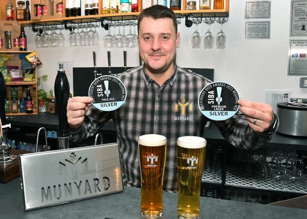 Oliver Munyard with winning beers. Photos: Mick Fox