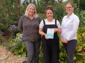 Head of retail, Caroline Peach, Grace Cook, retail area manager and county area manager, Emma Turner