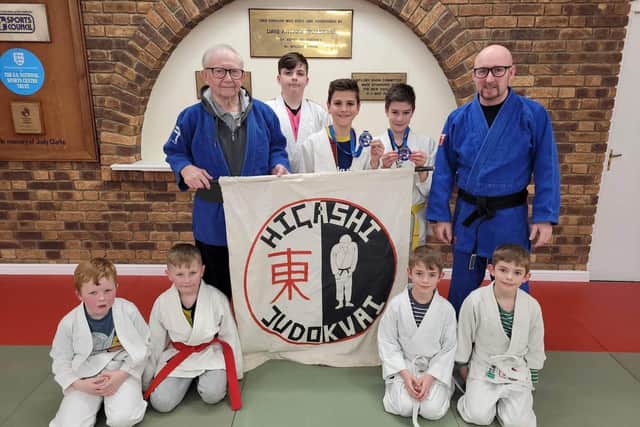 Members of Higashi Spilsby Judo Club, including the medal winners.