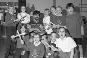 The scene at Kirton Primary School 30 years ago.