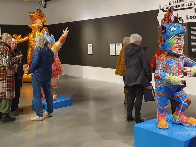 Guests at the preview event for Jason Wilsher-MIlls' new exhibition in The Hub, Sleaford.
