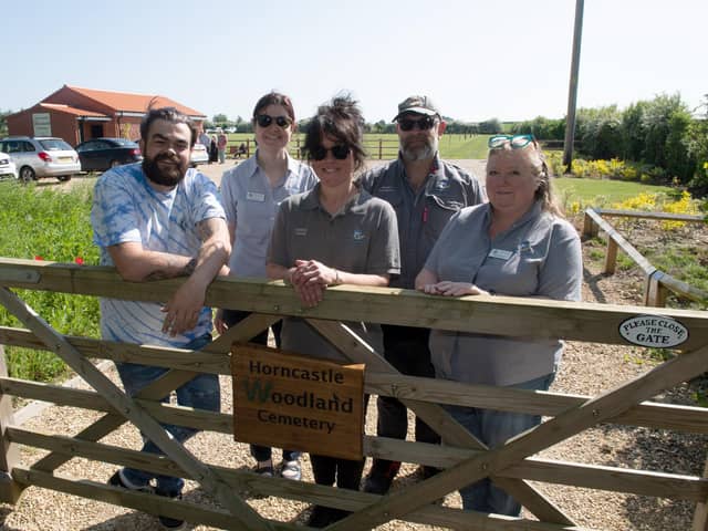 From left, cemetery estates assistant Arron Clifton, town clerk Amanda Bushell, estates assistant Lindsay Farrell, estates supervisor Stuart Goodacre, and deputy clerk Amanda Eastwood.