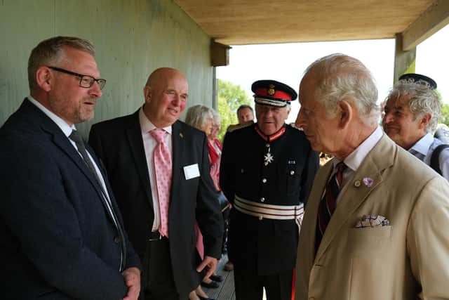 His Majesty the King visited the coast during his visit ti Lincolnshire.
