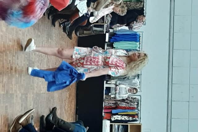 Lucy Mosdell modelling in the fashion show.