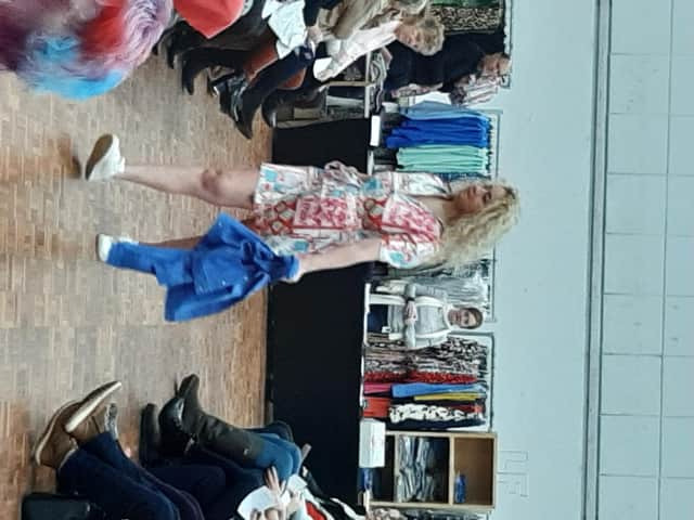 Lucy Mosdell modelling in the fashion show.