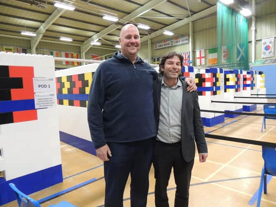 Dr Adriaan Van Biljon with director in charge of the covid vaccinations in Grantham Sleaford, Darren Altus.