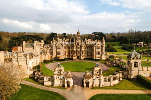 Harlaxton Manor as seen from above
